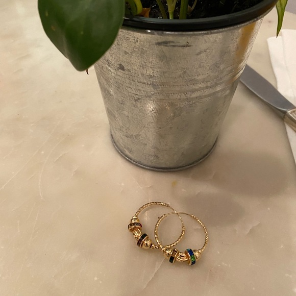 Jewelry - Small gold plated multicolored earrings